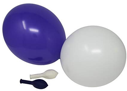 BELBAL 100 Luftballons je 50 royal lila & weiß Qualitätsballons 27 cm Ø