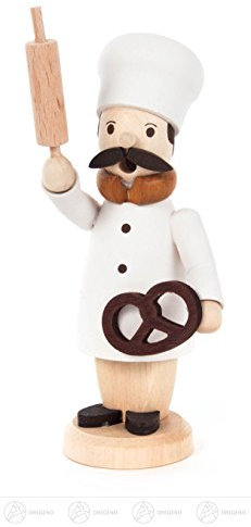 Rudolphs Schatzkiste Mini Incense man baker height = 120mm AGAIN Ore Mountains Folk art Ore mountain craftsmanship Smoke man smoke figure Smoking man figurine