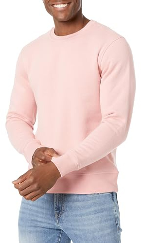 Amazon Essentials Men's Fleece Crew Neck Sweatshirt (Available in Big & Tall), Pink, L