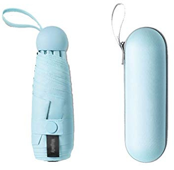SANUMBRE Parasol Voyage, Cinq Fois Écran Solaire Rayonnant Anti-UV Pliable Petit Et Portable Mini Capsule Mlle Femmes Dame (Couleur : Color 1, Taille : Six-Bone Skeleton)