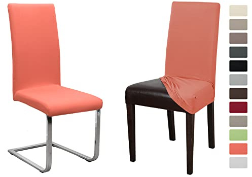 BEAUTEX Stuhlhusse Jersey Baumwolle Stretch elastisch 1er Set Flamingo | auch passend für Freischwinger & Schwingstühle, atmungsaktiv, pflegeleicht, formstabil, universelle Passform, rutschfest