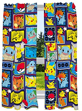 Franco Kids Room Window Curtains Drapes Set, 82 x 63 in, Pokemon