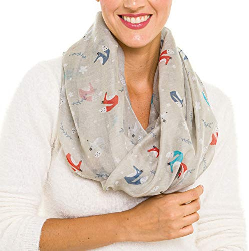 MIMOSITO Infinity Scarfs for Women Lightweight Floral Flower Fall Winter Fashion Wrap Shawl (INF-Fox-3)