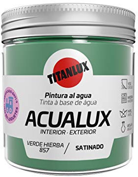 Titanlux Acualux pintura acrílica multiadherente Satinado Verde Hierba 75 ml