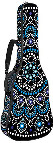 Gitarren-Gigbag, wasserdicht, Reißverschluss, weicher Gitarren-Rucksack, Bassgitarre, Akustik- und klassische Folk-Gitarren-Tasche, Blumenmuster, Boho-Mandala.