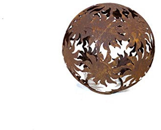 Alt Mebel Ihr Gartentraum, Dekokugel Eisen Rost Ø 20cm Gartenkugel Edel Rost Dekoration Kugel mit Sonne Edelrost Kugel