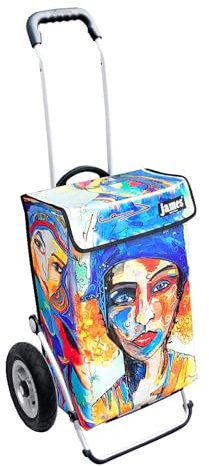 James® Einkaufstrolley „Irisart“, 100 Designs, 6 Fahrgestell-Varianten, Gewebeplane, moderner Shopping Lifestyle, bunter Einkaufswagen, Cooler Hackenporsche, original Made in Vienna