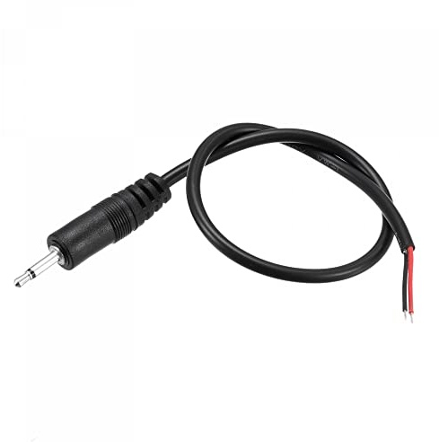 sourcing map 2.5mm Male Plug to Bare Wire Open End TS 2 Pole Mono 3/32 Jack Connector Audio Cable 0.25m, Pack of 2