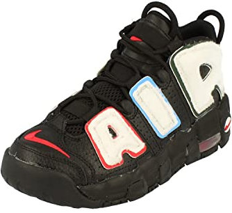 NIKE Air More Uptempo GS Basketball Trainers DQ7780 Sneakers Shoes (UK 5.5 us 6Y EU 38.5, Black University red White 001)