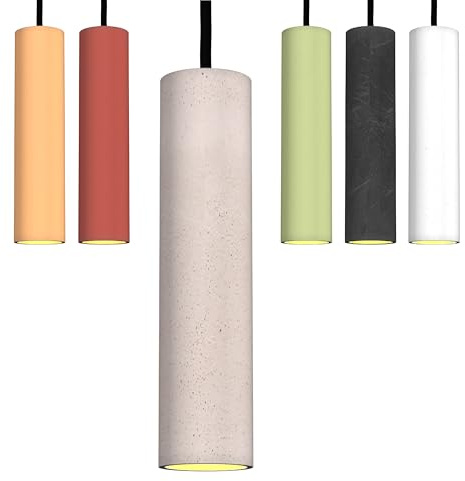 Betoniq Pendelleuchte Beton modern groß NARA27 außen grau innen gold - Industrial Design Betonlampe Hängelampe mit LED Glühbirne und Fassung GU10 - Hängeleuchten & Pendelleuchten in Betonoptik