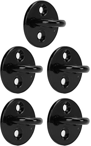 Anclaje de Pared Grueso de Placa de Ojo de 5 uds., Acero Inoxidable Negro, Rodamiento de Carga Mejorado, Almohadilla de Servicio Pesado, Ganchos de Ojo de Placa de Ojo (8 mm)