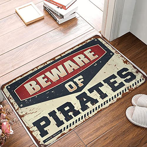 Décor de bar extérieur Beware of Pirates paillasson personnalisé tapis de bienvenue avant porche décoration d'automne (taille : 65 x 90 cm)