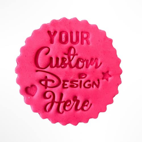 Custom Personalised Fondant Stamp Debosser Cupcake Icing Cookie Decoration Cake fits M&S (6cm)