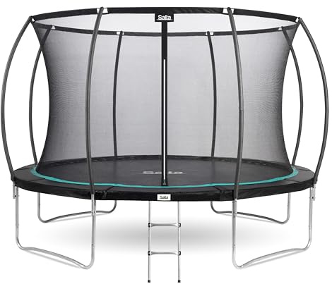 Salta Cosmos - Trampolin mit Sicherheitsnetz und Leiter - ⌀251/305/366/427cm - Rund - Schwarz (⌀ 366 cm, Max 120 KG)