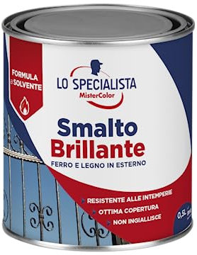 Lo Specialista Mistercolor SMALTO SOLVENTE BRILLANTE, 0,5L, BIANCO GHIACCIO