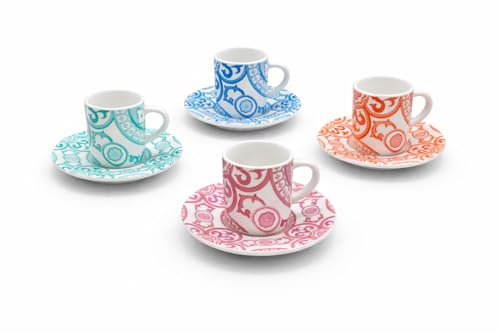 Bialetti Set 4 Tazzine Con Piattino Sunset Infinity