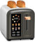 SEEDEEM Toaster 2 Slice, Stainless Toaster LCD Display&Touch Buttons, 50% Faster Heating Speed, 6 Bread Selection, 7 Shade Setting, 1.5''Wide Slot,Dark Chocolate