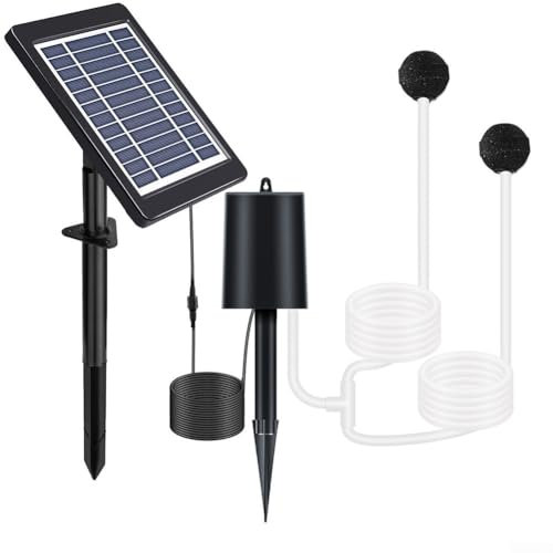 Solar-Teich-Sauerstoffpumpe, Solarenergie-Sauerstoffpumpe, Teichbelüfter Set, 3 Modi, 3 W, Solarpanel, Luftsauerstoffpumpe mit Rohr, für Garten und Aquarium