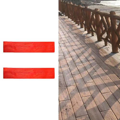 UrbanUp Molde Piedra 2 Uds Esteras de Estampado de Hormigón de Grano de Suelo de Madera para Caminos, Moldes para Sellos de Hormigón Resistentes de 120 cm X 28 cm, Sellos de Hormigón DIY Realistas