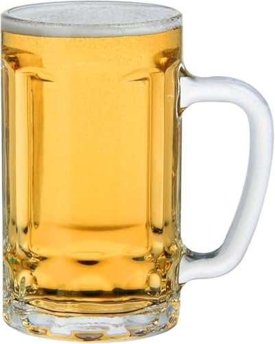 Boccale da birra in vetro personalizzato Bicchieri da birra con manico for uomini e donne amanti della birra - Boccale da birra tradizionale pesante da 16 once for regalo di compleanno e laurea