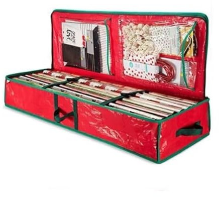 QIUPFGUT Sacchetto di Carta da Regalo, Organizer per Natale, Contenitore per Carta da Regalo Natalizia (104 x 36 x 16 cm)