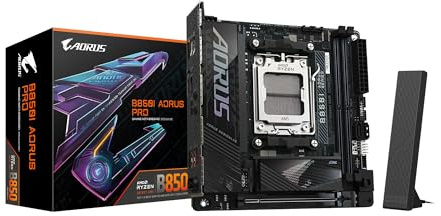 GIGABYTE B850I AORUS Pro Carte mère AMD AM5 LGA 1718, Mini-ITX, DDR5, 2X M.2, PCIe 5.0, USB-C, WIFI7, LAN 2,5 GbE, EZ-Loquet