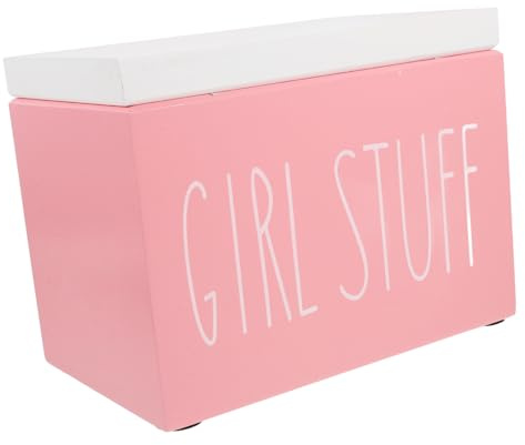 VILLFUL Wooden Sanitary Napkin Storage Box Lid Bathroom Organizer for Small Spaces for Period Organizer and Swab Storage