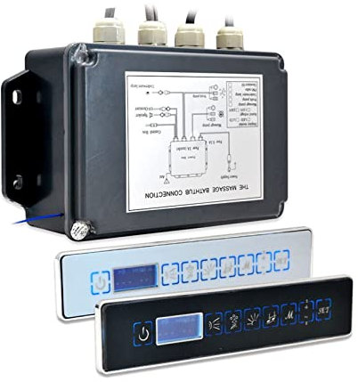 STRAFBRG Stufa per Sauna, Pannello di Controllo Digitale Quadrato a Colori Bianco LCD. Screen Spa Combo Water Air Massage Vasca da Bagno for Vasca idromassaggio,Riscaldamento Efficiente