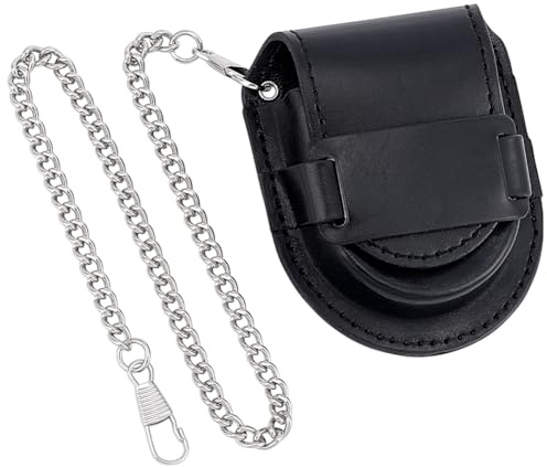 PH PandaHall Fickur fodral klocka resefodral retro stil klocka organiserare påse fickur displaybox PU-läder klocka ärm klocka fodral mini midjeväska med kedja för far 7,9 x 6,6 cm