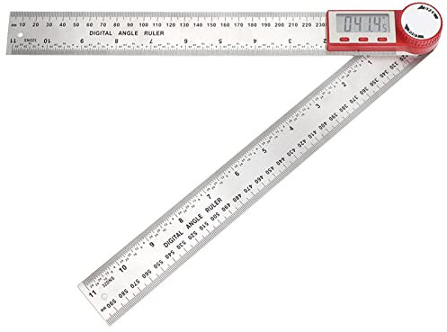 Einfach zu Bedienender Digitaler Lineal Edelstahl Elektronischer Herrscher für Einen Genauen Winkel und Längenmessung, für Fachkräfte (0-300MM)