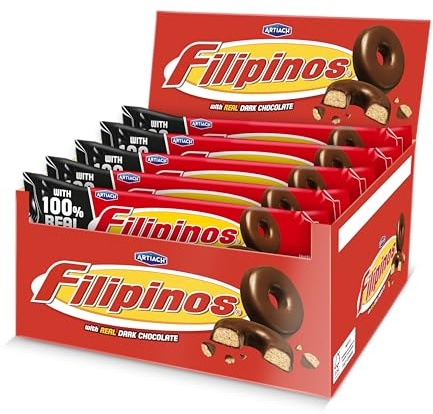 Biscuits Filipinos chocolat noir (12 x 120g) - Enrobée de véritable chocolat - Artiach