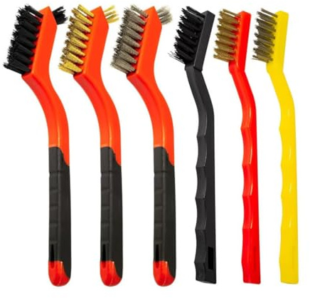 Cepillo de Alambre Set, 6 Piezas, Mini Cepillo de Alambre, Establecer Metal Pintura Limpiar, Acero Inoxidable/latón/nailon, Cepillo Metalico Para Limpieza Madera, Escoria de Soldadura, Óxido y Polvo