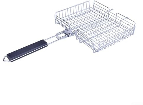 Parrilla plegable portátil de acero inoxidable con mecanismo de bloqueo seguro para cocinar fácilmente