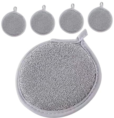 UTHCLO 5pezzi Spugnette Abrasive Per Cucina Antigraffio Per Piatti e Pentole Panni Multiuso Filo Metallico Morbidi e Resistenti Per Lavaggio Efficiente Senza Danni