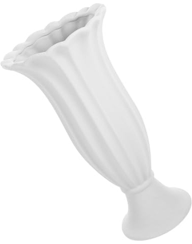 TOYZFRIENDY Jarrón Funerario de Cerámica Blanco Resistente Intemperie para Flores en Paisajes y Sitios de Tumbas Diseño de Columna Romana