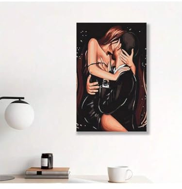 lianyibo 1 lienzo moderno para pared pintura de pareja desnuda besándose apasionadamente para adultos ideal para dormitorio sala de estar decoración estética (40 x 60 cm/sin marco)