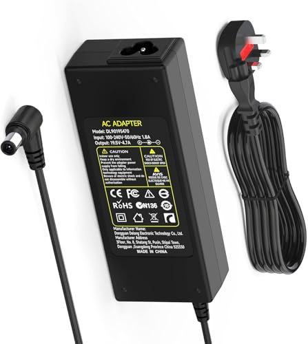 19.5V Power Cord Compatible with Sony Bravia TV 24'' 32'' 40'' 42'' | KDL-49WD755 KDL-40 KDL-42 KDL-43 KDL-48 KDL-50 KDL55 KDL32 KDL48W705C KDL49WD757 ACDP-085E02 W600 W650A W700B and Vaio Laptop