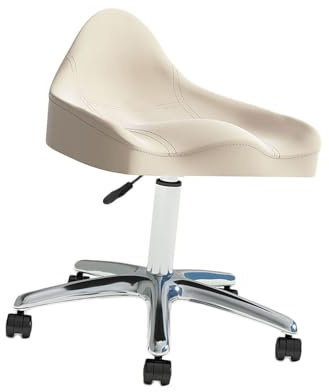 Ergonomisk sadelpall med ryggstöd, 360° vridbar och justerbar höjd, för salong, kontor och hemmabruk