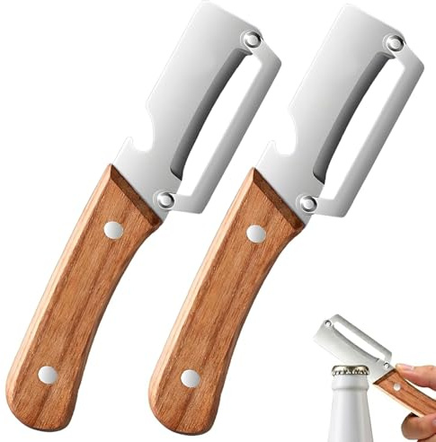 Multi-Functional Vegetable Peeler for Kitchen, Éplucheur Légumes et Fruits en Acier Inoxydable, Manche en Bois Ergonomique, Multi-Functional Vegetable Peeler for Kitchen (2Pcs)