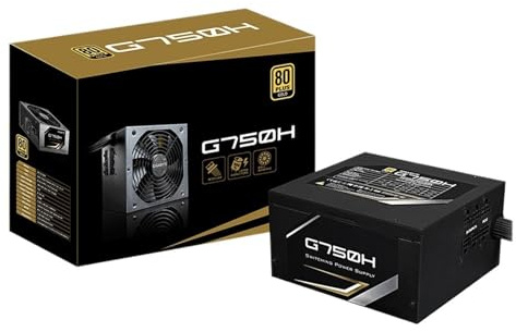 Fuente de alimentación conmutada G750H de 750 W for Factor de Forma ATX, 12 V, PFC Activo, 47-63 Hz, 80PLUS Gold