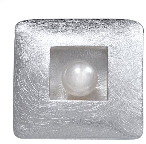 Vinani Anhänger Viereck gebürstet mit Perle 925 Sterling Silber AVP-EZ | Eleganter Anhänger aus 925 Sterling Silber echter Süßwasserzuchtperle, gebürsteter Oberfläche, nickelfrei und anlaufgeschützt