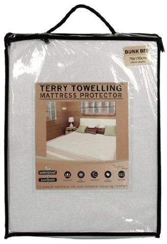 Cosy Touch Bedding Terry Towel Towelling Waterproof Fitted Sheet Mattress Pillow Protector Covers - Bunk Bed (76cm x 190cm)