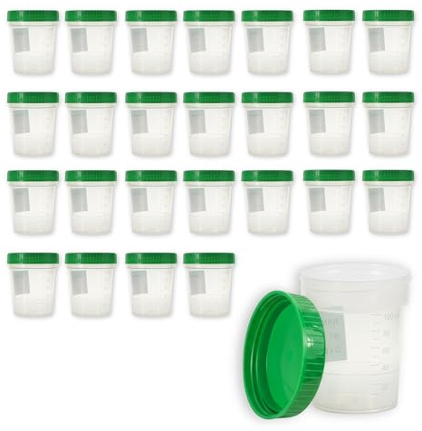 Medi-Inn+ 25x Urinprobebecher 125ml mit grünem Schraubdeckel