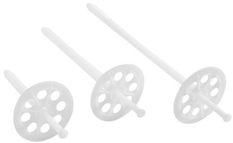 Dämmstoffhalter 10 x 90mm (200 Stk.) Dämmstoffdübel mit Kunststoffnagel gelocht, Tellerdübel für WDVS, VWS, EPS