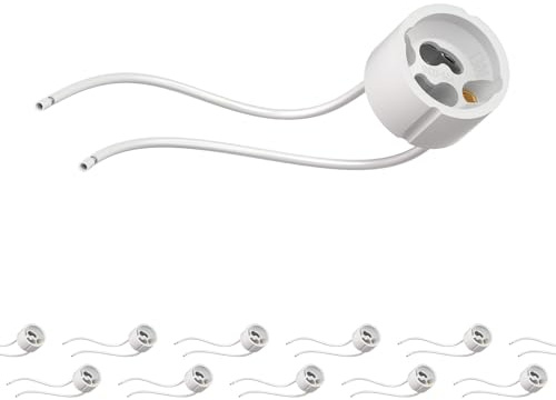 ledscom.de 50x GU10 Fassung, Keramik, weiß, 230V AC, max. 25W