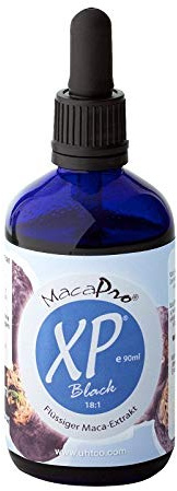 UHTCO MacaPro® XP BLACK Bio, 90 ml, schwarzes Maca flüssig, Maca Tropfen, schwarzer Maca Extrakt konzentriert 18:1, für Männer und Frauen