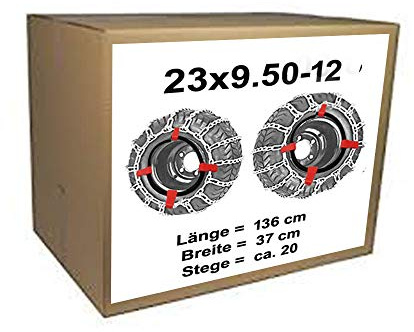 vsk 23x9.50-12 Schneeketten + Spanner für Rasentraktor Aufsitzmäher