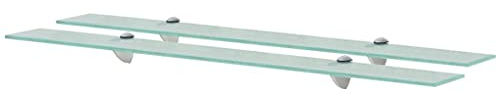 vidaXL 2X Regal Schwebend Wandregal Glasregal Glasboden Glasablage Badablage Wandablage Badregal Ablage Regale Bad Glas 90x10cm 8mm