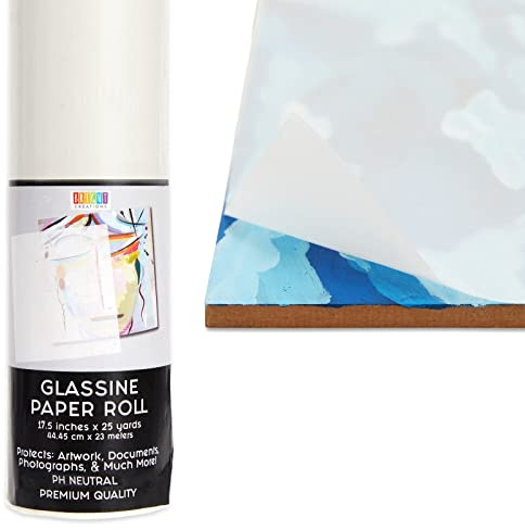 Pergaminpapierrolle für Kunstwerke, transparenter Papierschutz für Zeichnungen, Handwerk, Dokumente, Fotos, Projekte und Backwaren, Klassenzimmerbedarf (17,5 Zoll x 22 Yards)