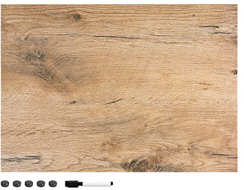 Navaris Magnettafel Magnetpinnwand Memoboard zum Beschriften - 90x60 cm Notiztafel div. Designs - Tafel abwaschbar mit Halterung Magneten Stift